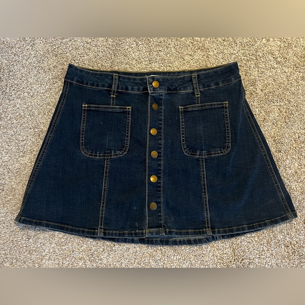 Altar’d State Button-up Jean Skirt